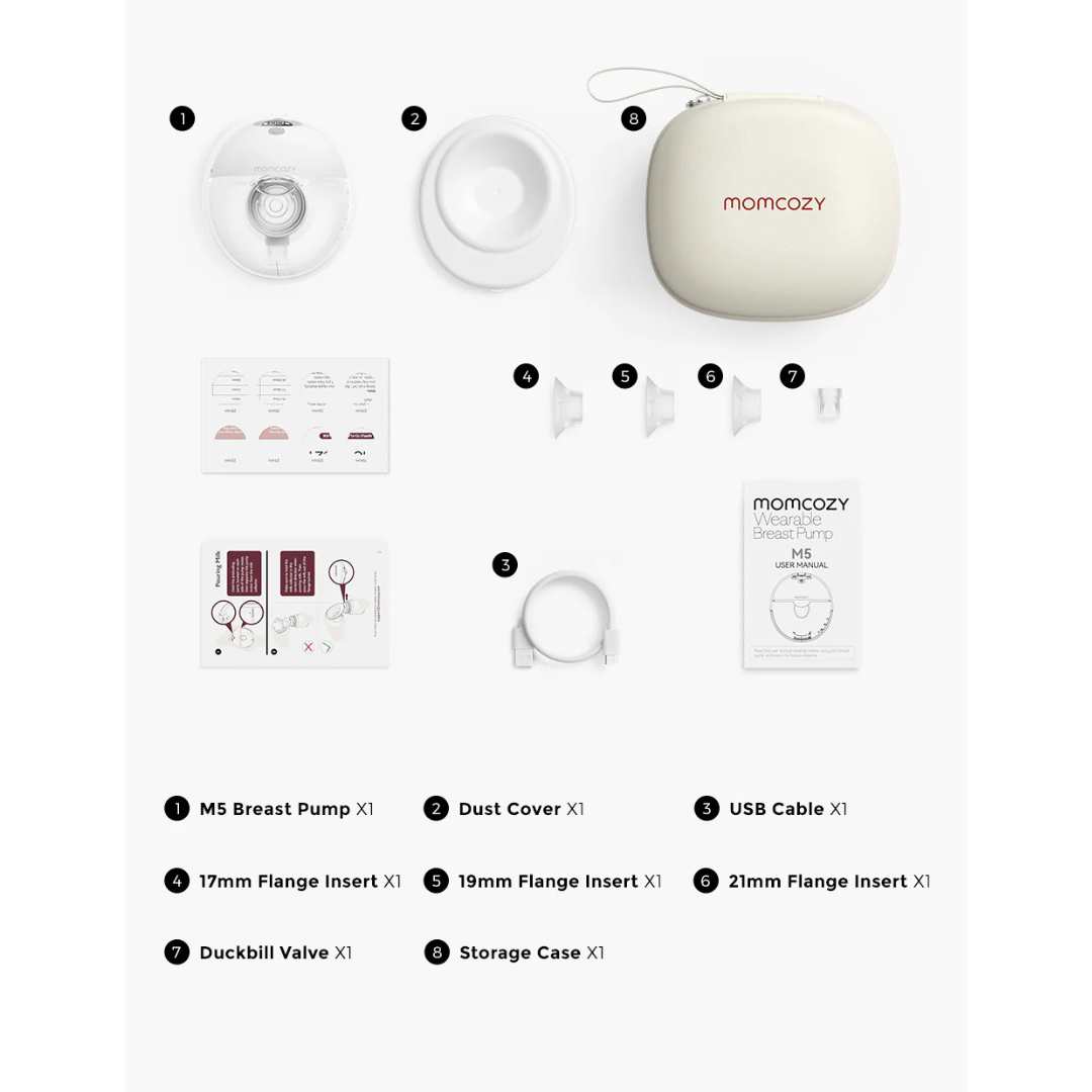 Momcozy - M5 Single Wearable Breast Pump - Maroon